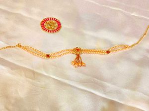 Elegant Pearl &amp; Red Stone kamar bandh (pack of 2)