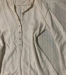 Cream Casual Button-Up Top