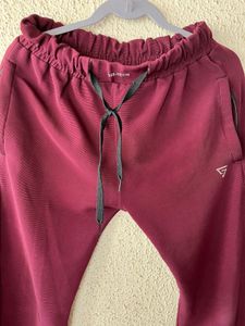 Maroon Joggers with Drawstring Waist