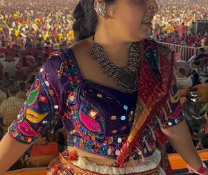 💜 Vibrant Purple Mirror-Work Choli ✨