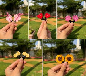 Cute Crochet Hair Clips Set