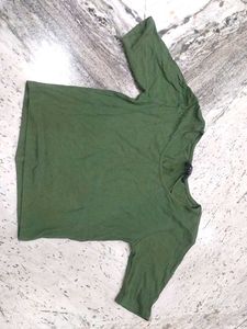Olive Green Textured T-Shirt
