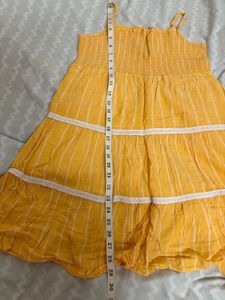 Girls' Yellow Tiered Dress