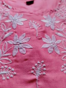 Pink Embroidered Kurta