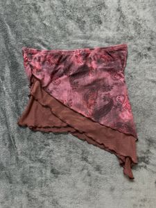 Y2K Pink Paisley Layered Tube Top
