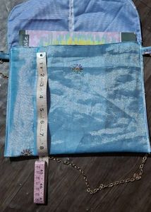 Elegant Blue Clutch Bag with Chain