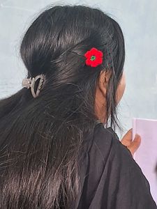 Handmade Red Flower Hair Claw Clip