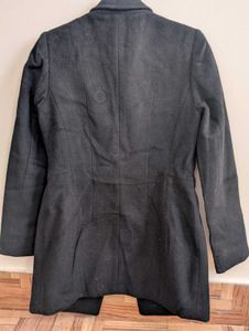 Elegant Black Wool Blend Coat