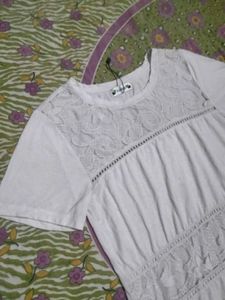 Chic White Lace Detail Top