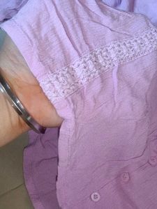 Lavender Lace Trimmed Kurta