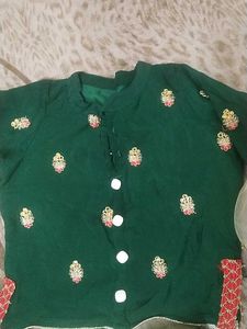Party Wear Dress Cute Green &amp; Lime Kids Outfit
