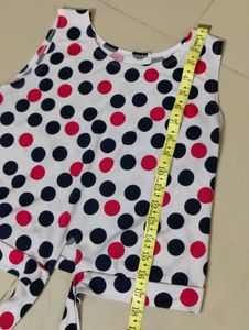 Cute Polka Dot Sleeveless Top