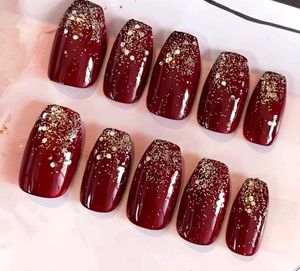 Sparkling Burgundy Press-On Nails