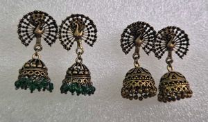 Elegant Peacock Jhumka Earrings - New