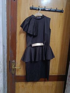 Stylish Black Peplum Dress
