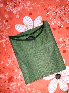 Free gift 🎁 &amp; Olive Green Lace Bell Sleeve Top