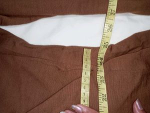 Brown Wrap Long Sleeve Top