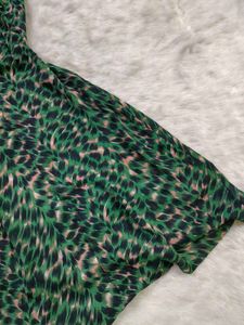 Chic Green Leopard Print Dress