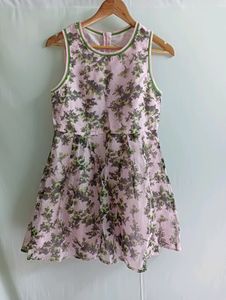 Vintage Floral Opaque Organza Dress