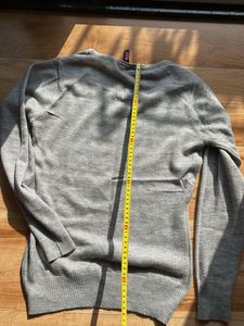 Gray Knit Pullover Sweater