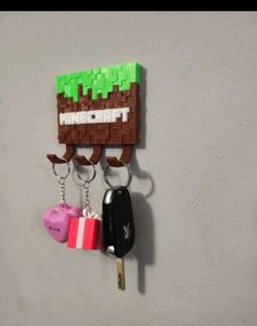Minecraft Themed Key Holder 3d printed