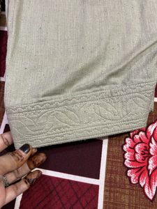 Elegant Embroidered Grey Kurta Set