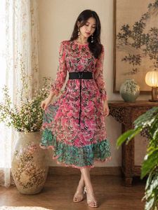Elegant Floral Print Midi Dress