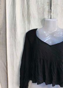 Chic Black Peplum Top