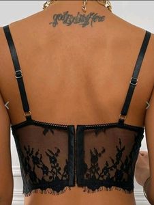 Coquette Black Corset Lace Cami Top/ Bralette