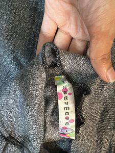 Grey Mock Neck Long Sleeve Top