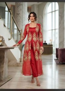 Pintresty peach Embroidered Kurta
