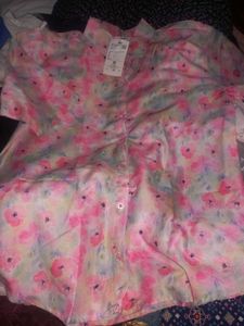 Chic Floral Print Short Sleeve Blouse