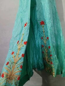 Very Beautiful Seagreen Front Slit Gawn