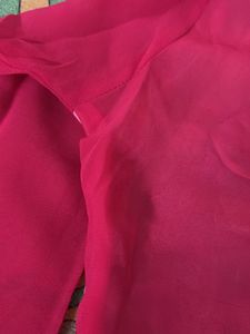 Pink &amp; Red Colorblock Kurta