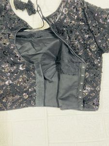 Sparkling Black Sequin Blouse