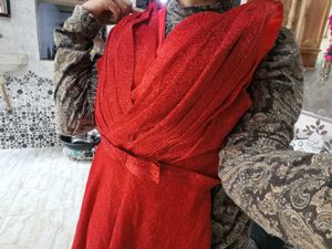 Sparkling Red V-Neck Maxi Dress