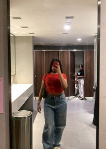 Red Mesh Top