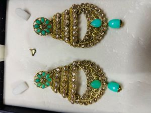 Gold & Turquoise Statement Earrings
