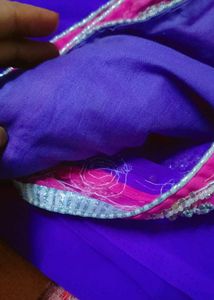 Vibrant Purple Embroidered Saree