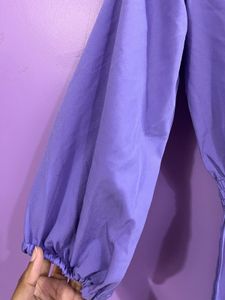 Lavender Square-Neck Peplum Top