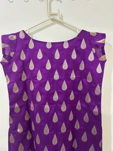 Purple Kurta with Silver Drops