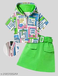 Cute Orange Skirt Set for Girls