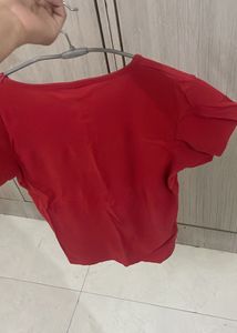 Red "Hello Future" Graphic T-Shirt