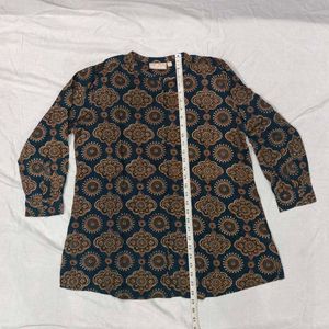 Boho Print Long Sleeve Tunic Top