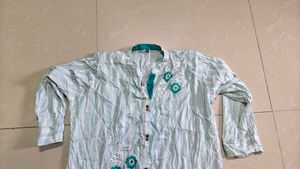 Striped Embroidered Kurta