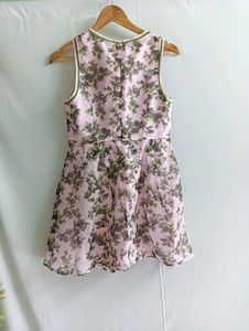 Vintage Floral Opaque Organza Dress