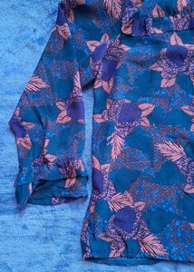 Retro Floral Print Blouse