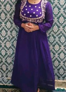 Elegant Purple Anarkali Kurta with Dupatta