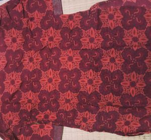 Maroon Printed Kurta
