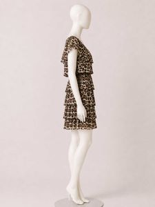 Chic Leopard Print Ruffle Dress